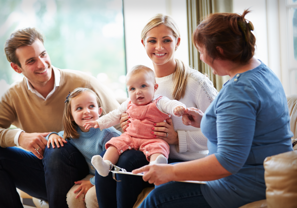 Woman Talking to Foster Parents